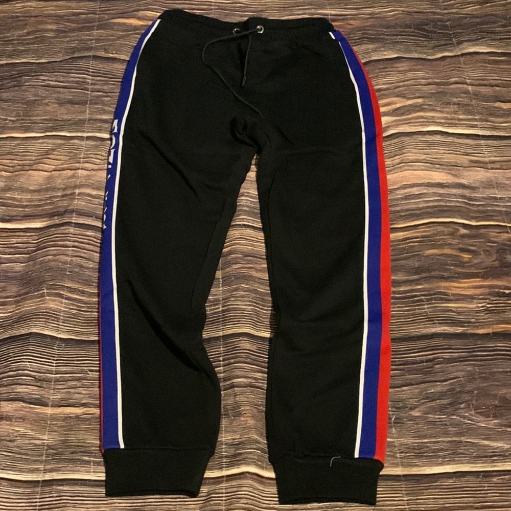 MONCLER Straight-leg Striped Tech Jersey Black Track Sweatpants / Joggers